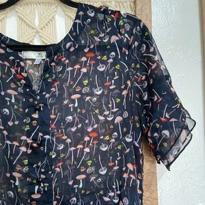 Mushroom print midi dress